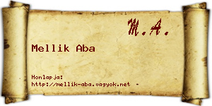 Mellik Aba névjegykártya